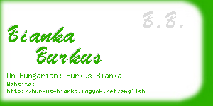 bianka burkus business card